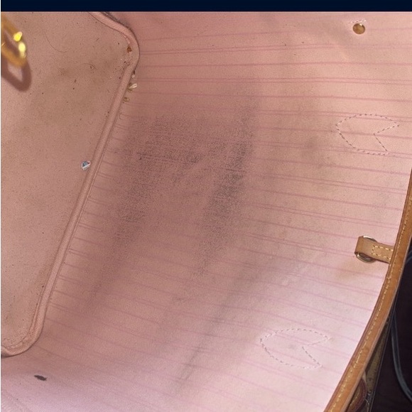 Louis Vuitton Neverfull MM White W/P Damier Azur Canvas Shoulder Bag - Picture 5 of 8